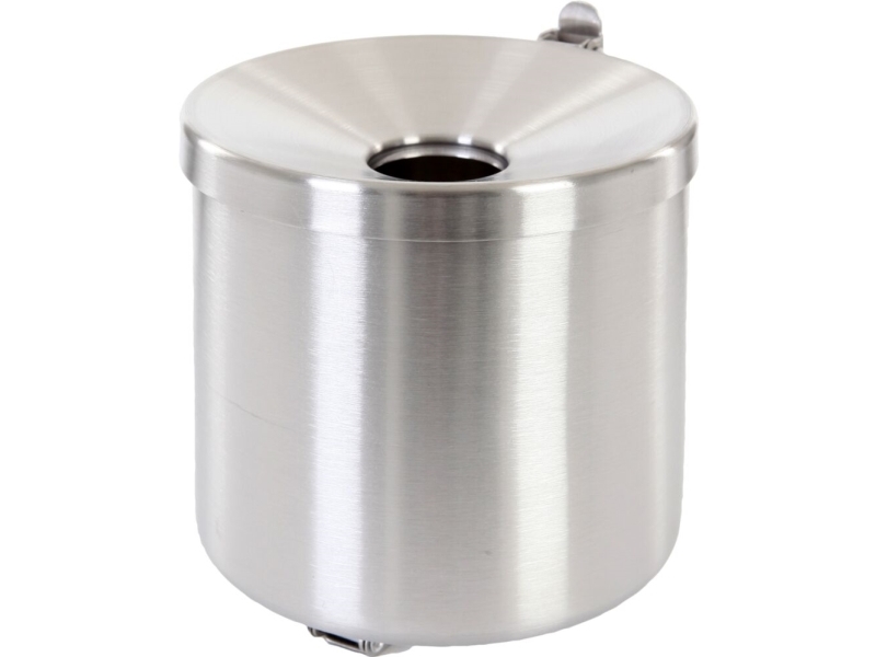 Askebæger, V-Part, stål, pulverlakeret stål/rustfrit stål, 2 l, selvslukkende, forberedt til vægmontering - leveres inkl. materiale til montering