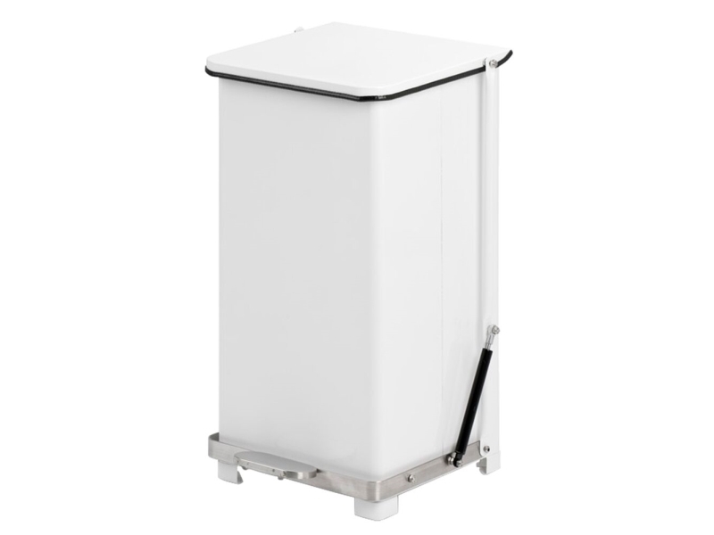 Tret-Abfallsammler, V-Teil, Weiß, Stahl Pulverbeschichtet/Edelstahl, 45 Liter, Mit Sackhalterung Und Soft-Close-L...
