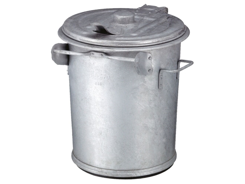 Abfallbehälter, V-Teil, Grau, Verzinkter Stahl, 70 L, Feuerhemmend, Outdoor