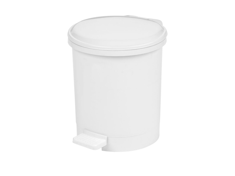 Treteimer, V-Teil, Weiß, Kunststoff, 3 L