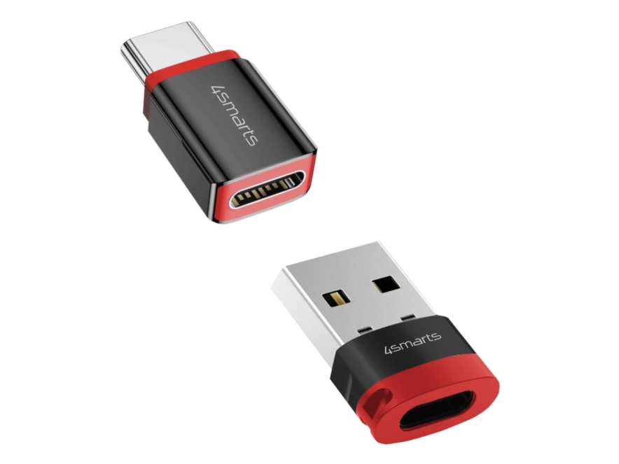 Adapter 4Smarts Data Blocker Usb-C Do Usb-A/Usb-C Czarny 2Szt