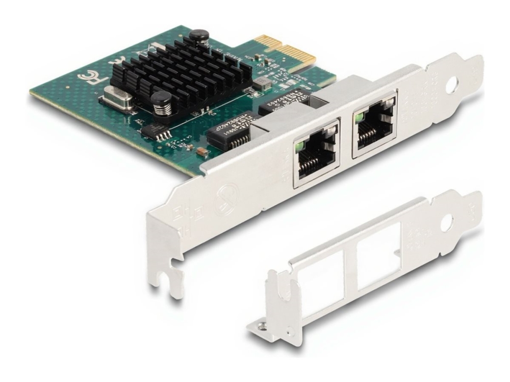 Delock - Netværksadapter - Pcie 2.0 Lavprofil - Gigabit Ethernet X 2