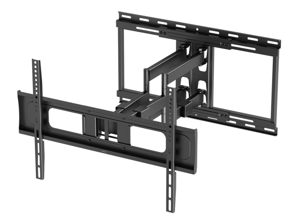 DELTACO Office - Monteringssæt (vægmontering) - fuld bevægelse - for LCD-tv/kurvet LCD-tv - heavy-duty,80 kg - sort - skærmstørrelse: 37-86