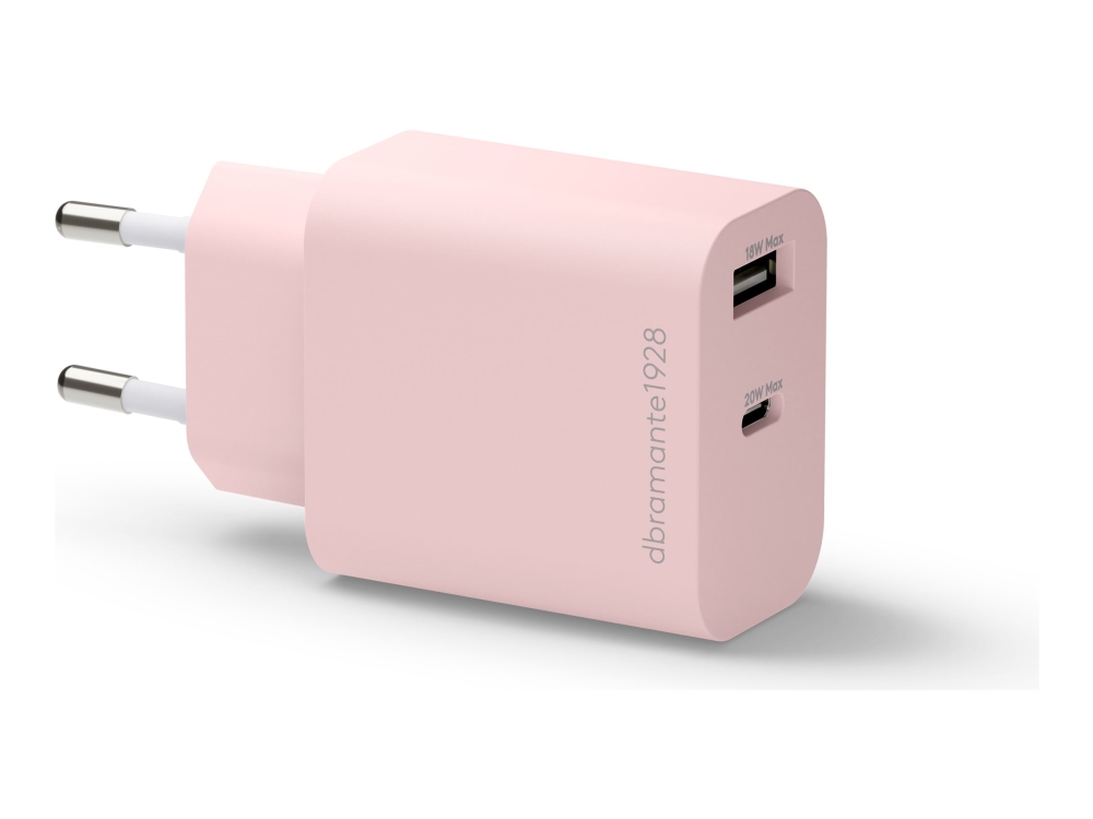 Dbramante Wall Charger Usb-C 20W+Usb A 18W Pnk
