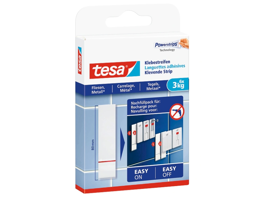TESA 77761-00000-20, Valkoinen, Sisätila, Polyeteeni, Lasi, Metalli, Muovi, Puu, 3 kg, 9 kpl