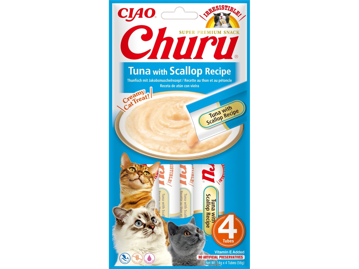 Churu Cat Cremy Tuna with Scallop 4x14g