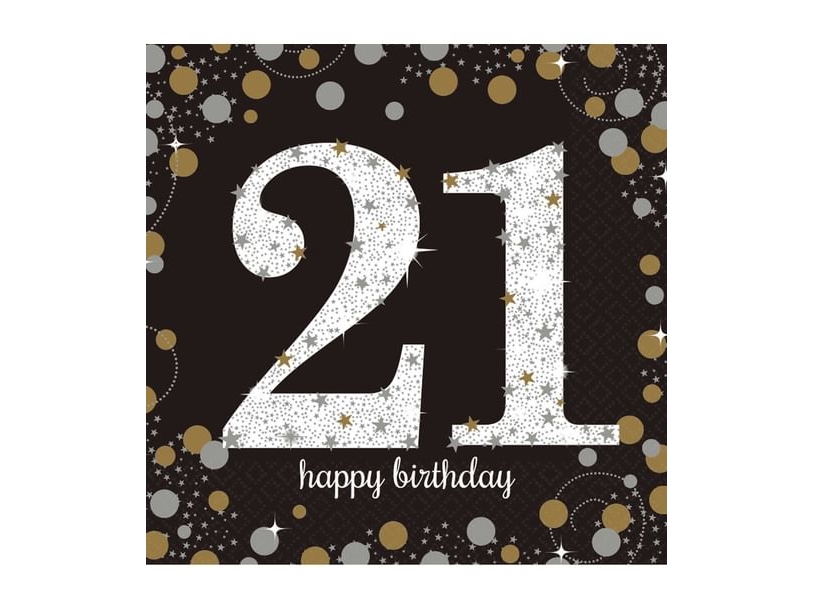 Servietten 21 Jahre Sparkling