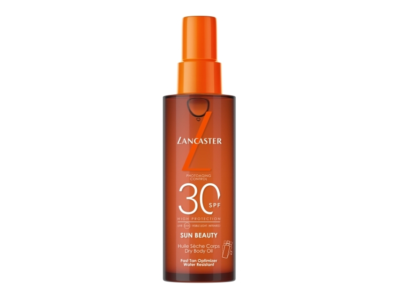 Lancaster Sun Beauty Body Dry Oil SPF 30, Sololie, Krop, Spray, Fugte, Beskyttelse, Reparerer, Almindelig hud, 150 ml
