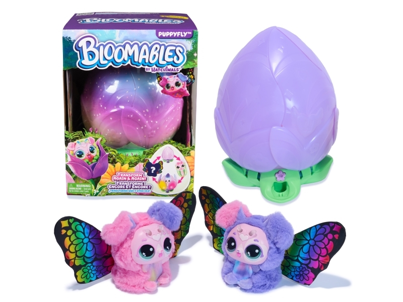 Hatchimals Bloomables - Puppyfly overraskelseslegetøj med blomst, interaktiv forvandling og 100+ lyde (assorterede)