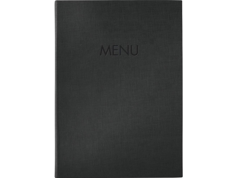 Sigel SM202 Menukort-mappe A4 1 stk Inkl. 2 dobbelt plastlommer til 8 sider, Gummibinding Sort