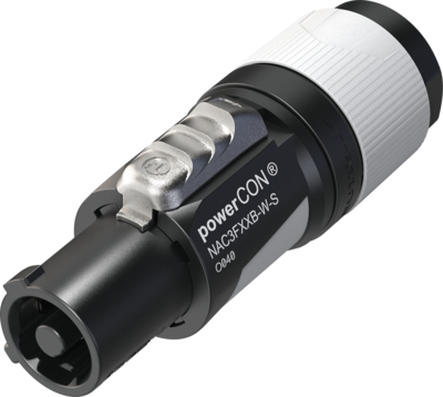 Neutrik Nac3fxxb-W-S, Powercon, Sort, Grå, Lige, 16/12, Kobber, Ip20