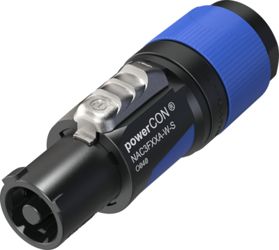 Neutrik Nac3fxxa-W-S, Powercon, Sort, Blå, Lige, 16/12, Kobber, Ip20