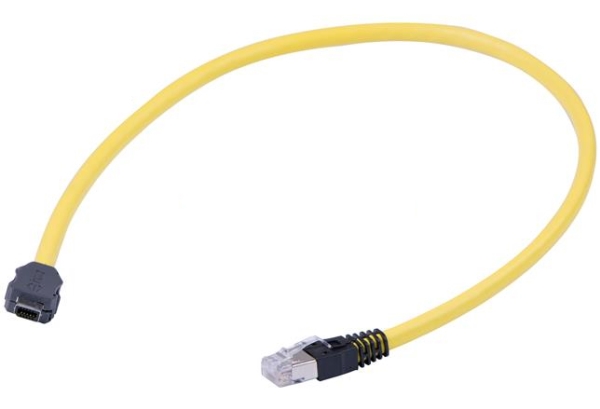 Harting 33480653830010, 1 M, Harting Ix Industrial Type A/Rj45, Hanstik, Sort, Gul, Pvc, 28/7