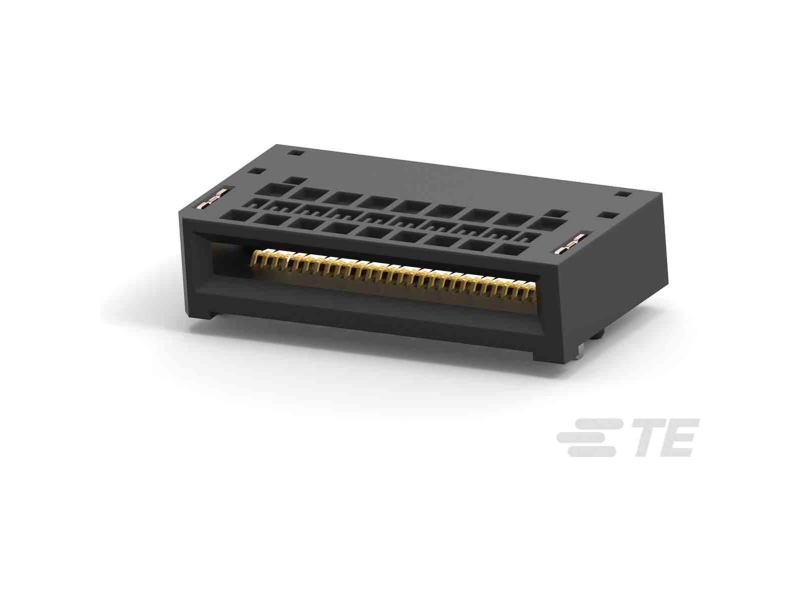 Te Connectivity Right Angle Female Edge Connector, Surface Mount, 56-Contacts, 0.6Mm Pitch, 2-Row, Solder Termination