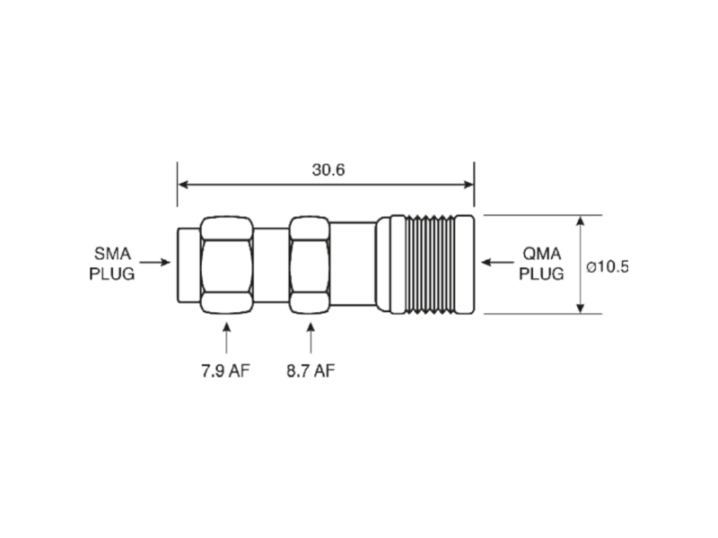 Te Connectivity Straight 50? Rf Adapter Qma Plug To Sma Plug 6Ghz