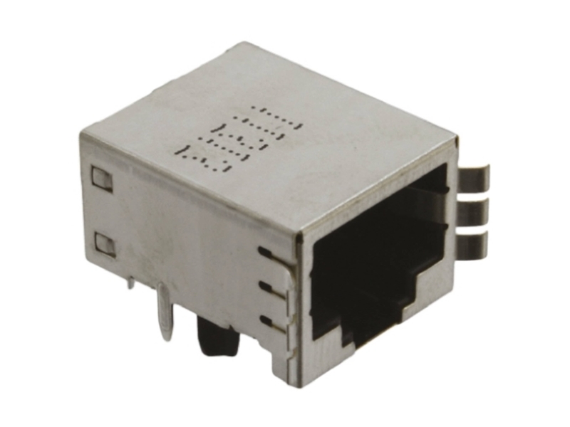 Te Connectivity 1116062 Series Female Rj45 Connector, Through Hole, Cat5 Right Angle 1 Port 8P8c -Way
