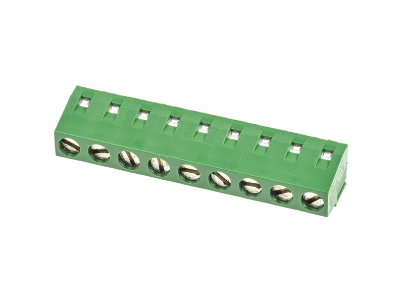 Te Connectivity Buchanan Series Pcb Terminal Block, 9-Contact, 5Mm Pitch, Through Hole Mount, 1-Row, Screw Termination