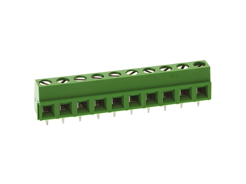 Te Connectivity Buchanan Series Pcb Terminal Block, 10-Contact, 5Mm Pitch, Through Hole Mount, 1-Row, Screw Termination