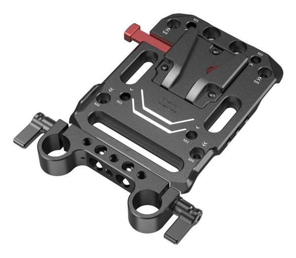 SmallRig 3016, Batteriplade, Sort, Rød, Aluminium, 1/4-20, 3/8-16, M4, Kina