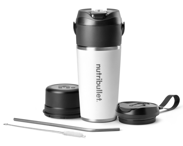 NutriBullet Flip, Bärbar mixer, 0,59 l, Pulsfunktion, Iskrossning, Svart, Vit | Köksapparater - Köksmaskiner - Blender | GameStuff