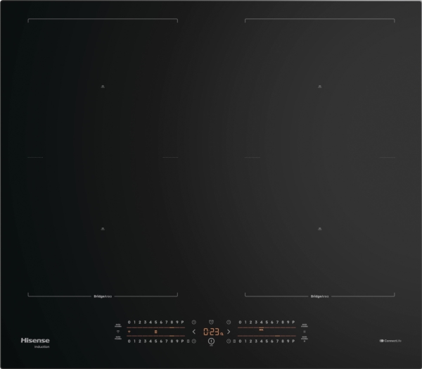Hisense Induktionsplade HI6442BSCWF, Sort, Indbygget, 59.5 cm, Zone induktionskogeplade, Keramisk, 4 zone(s)