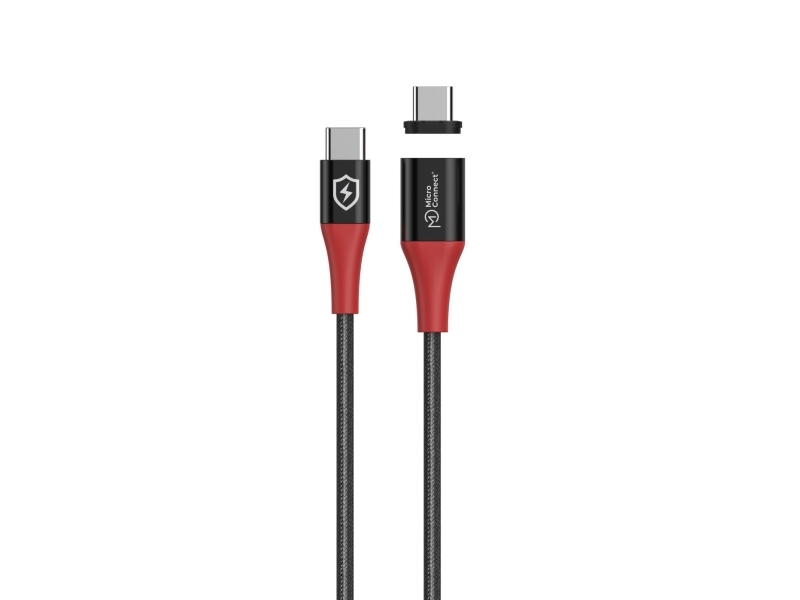 Kabel Usb Microconnect Usb-C - Usb-C 1.5 M Czarno-Czerwony (Safe Charge Magnetic Usb-C To)