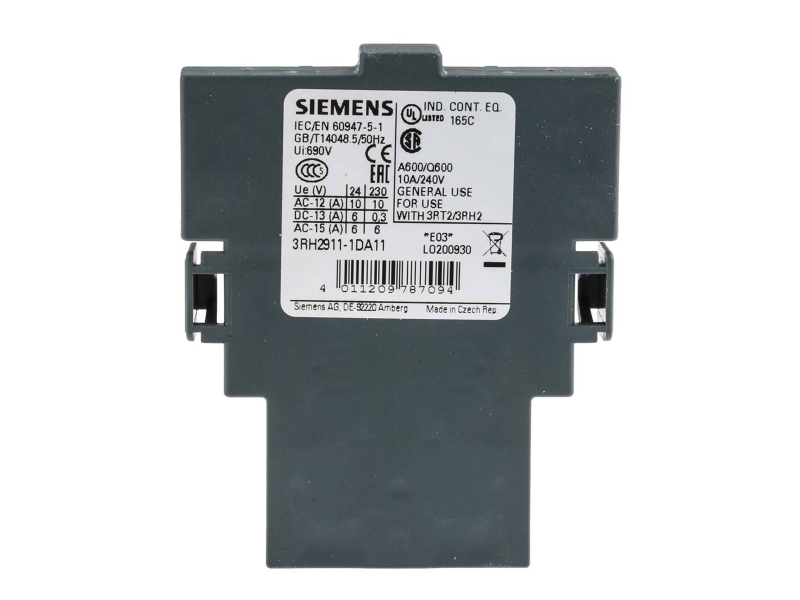 Hjälpkontaktblock sidomontering 1 ände 1 brytning 3RH2911-1DA11 | Elektrisk utrustning - Reläer | GameStuff