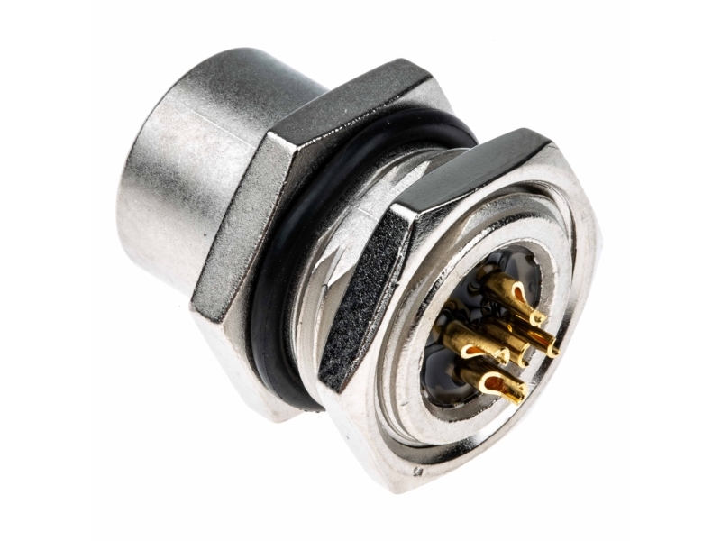 Te Connectivity Circular Connector, 5 Contacts, Panel Mount, M12 Connector, Socket, Female, Ip67, M12 Series