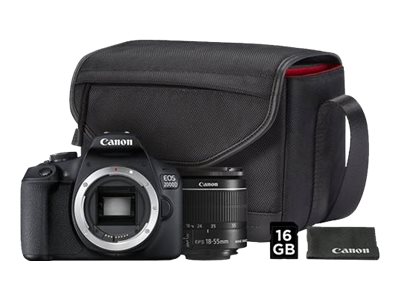 Canon EOS 2000D - Digitalkamera - SLR - 24.1 MP - APS-C - 1 080 p / 30 fps - 3x optisk zoom EF-S 18-55 mm IS STM lins - Wi-Fi, NFC | Foto och video - Digitalkameror - Spegelreflexkamera (SLR) | GameStuff