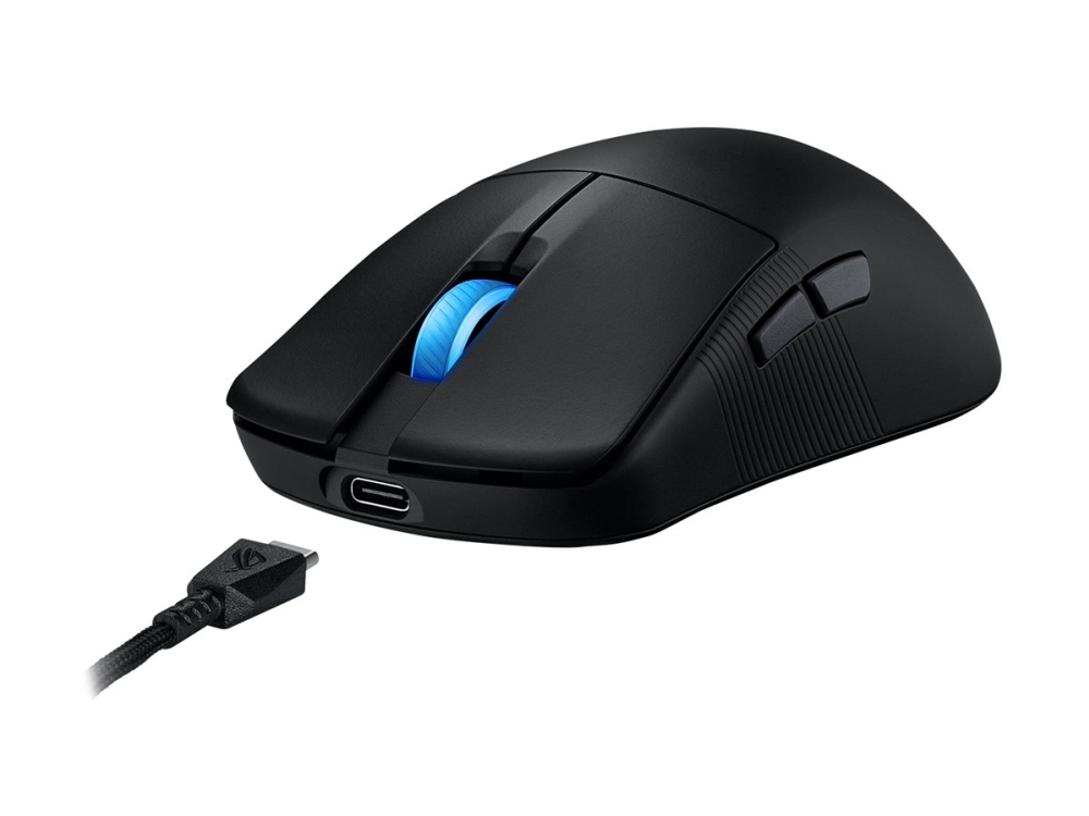 Asus Rog Harpe Ace Mini, Beidhändig, Optisch, Rf Wireless + Bluetooth + Usb Type-C, 42000 Dpi, Schwarz