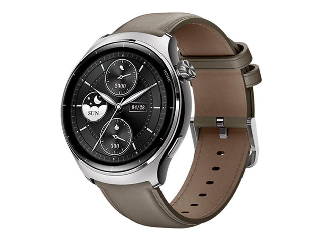 Mibro Lite 3 Pro - Smart klocka med rem - l&auml;der - handleds: upp till 246 mm - display 1.32 - Bluetooth, NFC - 57.15 g  - gr&aring;