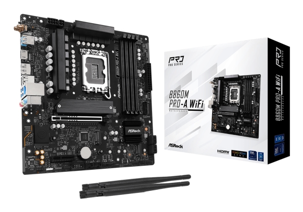 Asrock B860m Pro-A Wifi - Motherboard - Micro Atx - Lga1851-Sockel - B860 Chipsatz - Usb-C 3.2 Gen 2X2, Usb-C 3.2 Gen 1, Usb 3.2 Gen 1 - 2.5 Gigabit