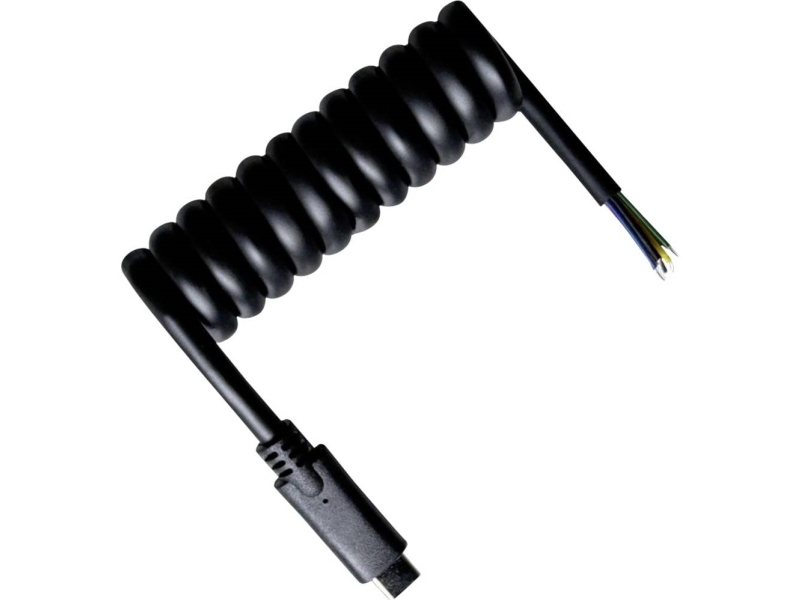 Bkl Electronic Usb-C Kabel Usb-C , Åbne Kabelender 1 M Sort Spiralkabel 10080175