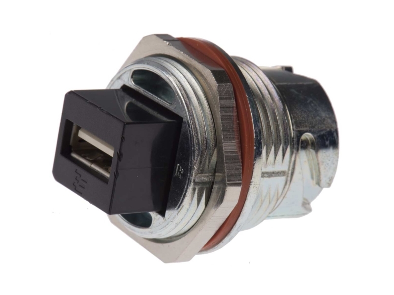 Te Connectivity Straight, Panel Mount, Socket- Single Port Type B 2.0 Usb Connector