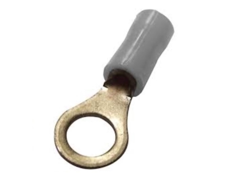 Te Connectivity Strato-Therm Insulated Ring Terminal, #10 Stud Size, Grey