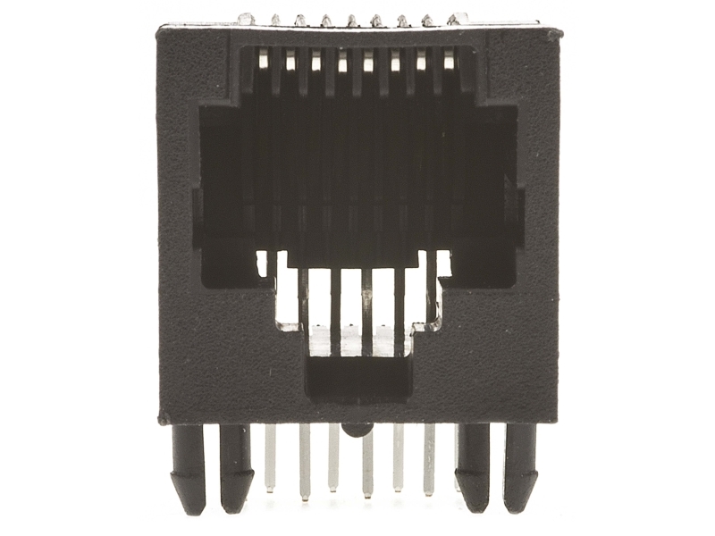 Te Connectivity 5520426 Series Female Rj45 Connector, Through Hole, Cat3 Right Angle 1 Port 8P8c -Way