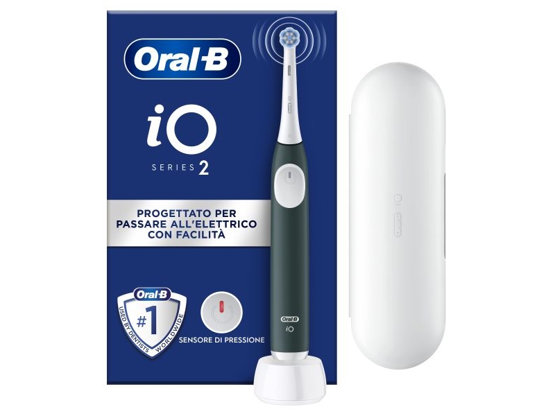 Oral-B Io2, Voksen, Vibrerende Tandbørste, Daglig Pleje, Sensitiv, Super Sensitive, Grøn, Hvid, 2 Min, Rund