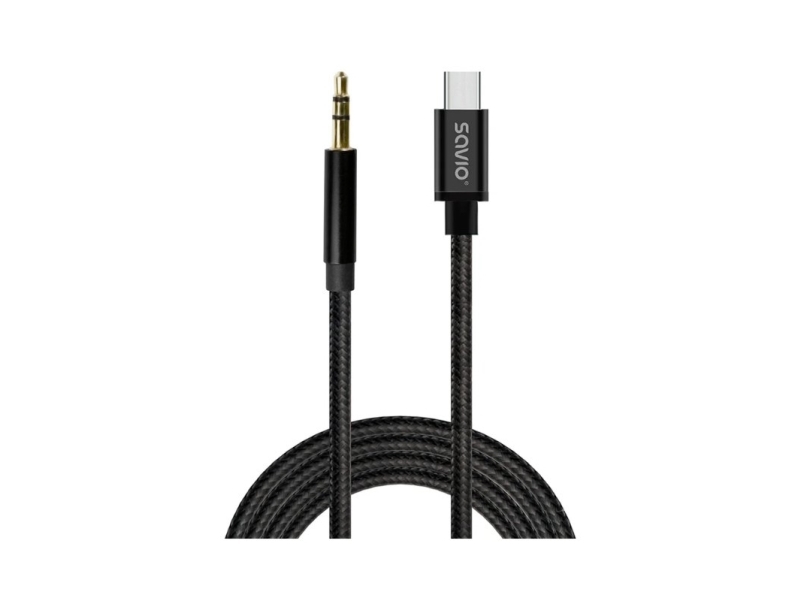 Savio Usb-C - Mini Jack 3.5 Mm Usb Kabel 1 M Schwarz (Cl-187)