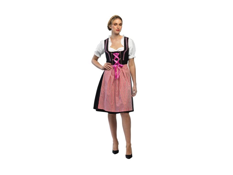 Tiroler Kleid Mit Rosa Schürze