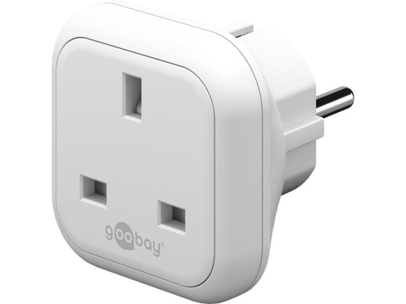 Reseadapter UK till Europa, vit | Datortillbehör - Laddare & Batterier - Nätaggregat adaptrar | GameStuff