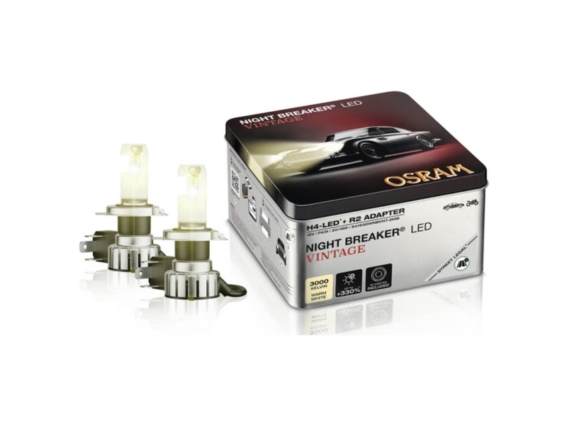 Osram Night Breaker Led Vintage H4 ECE +330% - sæt | Bilvård & Biltillbehör - Belysning - H4 Billampor | GameStuff