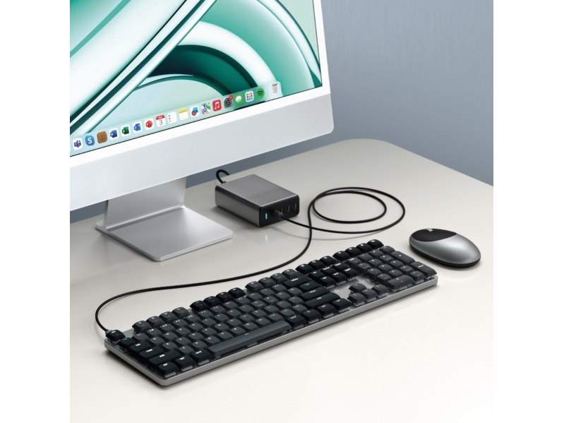 Satechi Sm3 Slim Mekanisk Baggrundsbelyst Bluetooth-Tastatur - Nordisk Layout - Mørk