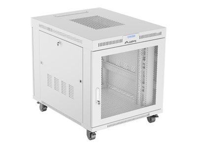 Lanberg Ff01 Series - Rack Kabinet - 800 X 1000, Fladpakke, Med Mesh-Dør, Lcd - Med 6 Køleblæsere, Lcd Skærm, Termostat - Fritstående - Grå, Ral 7035