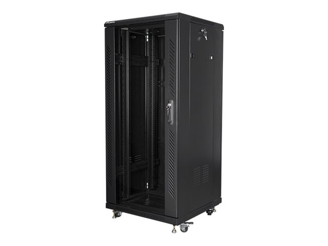 Lanberg Ff01 Series - Rack Kabinet - 600 X 600, Fladt Pakke - Fritstående - Sort, Ral 9004 - 27U - 19"