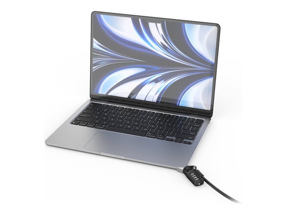 Compulocks Ledge Lock Adapter for MacBook Air M2 2022 with Combination Lock - Turvallisuus Ledge Lock Adapter - Yhdistelmälukolla - Apple MacBook Air M2:lle