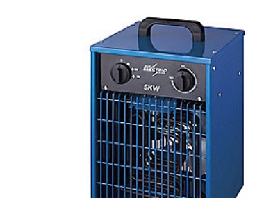 Blue Electric värmefläkt 5KW - VB5, 400V industriell värmefläkt, robust metall med bärhandtag | VVS Artiklar - Uppvärmning - Värmeapparater | GameStuff