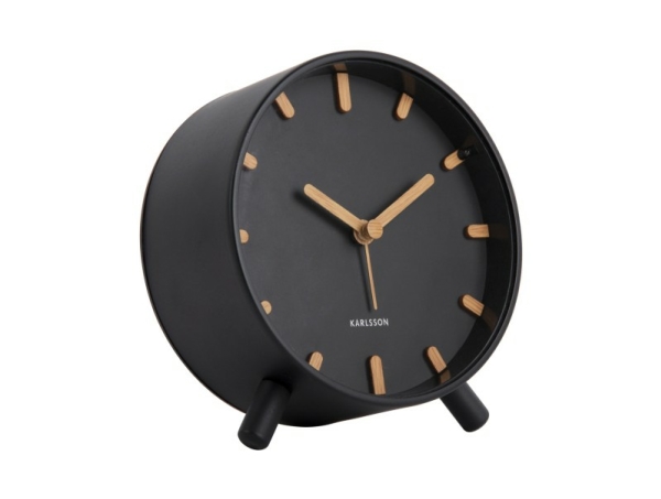 Karlsson Grace, Quartz alarmur, Rund, Sort, Jern, 12t, Analog