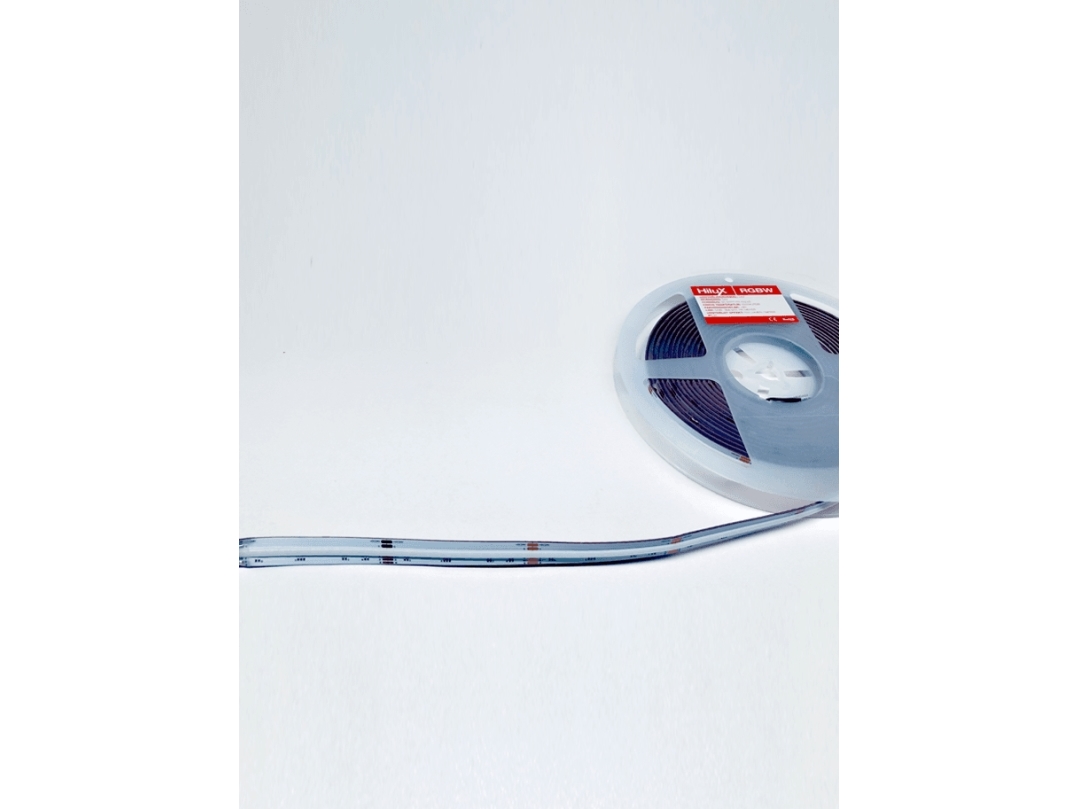 HiluX RGBW COB LED Strips - 24V - 16W - 620lm/m - RGB+2700K - CRI90+ - 5m - IP20