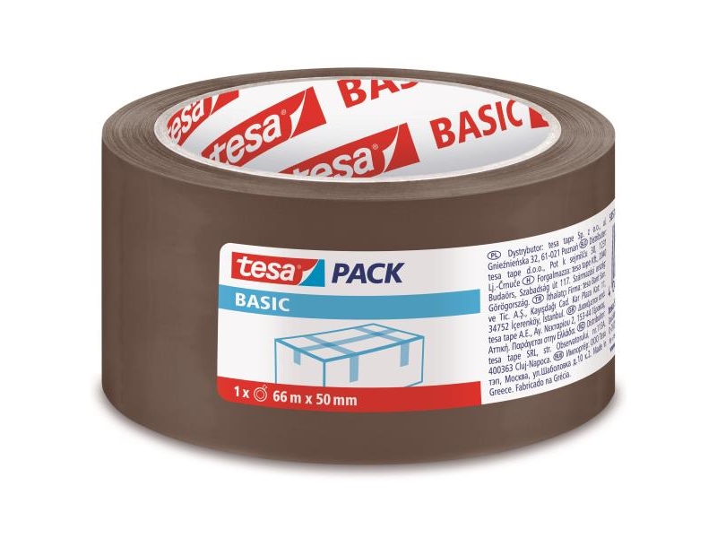 Tesa förpackningstejp Basic brun 66M:50mm (H5857100) | Rutter och fästanordningar - Isolerande tejp | GameStuff