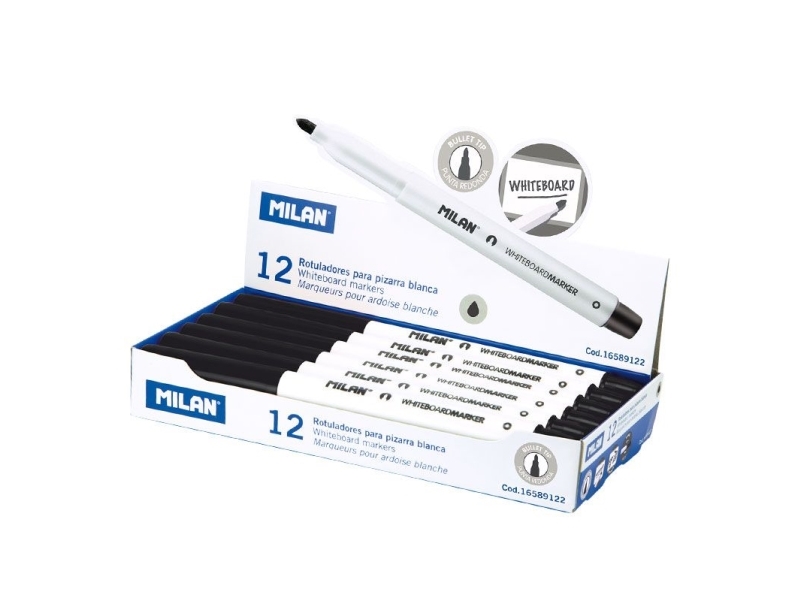 Milan 16589122, 12 Stück(E), Schwarz, Rundspitze, Blau, Weiß, Rund, 3,7 Mm